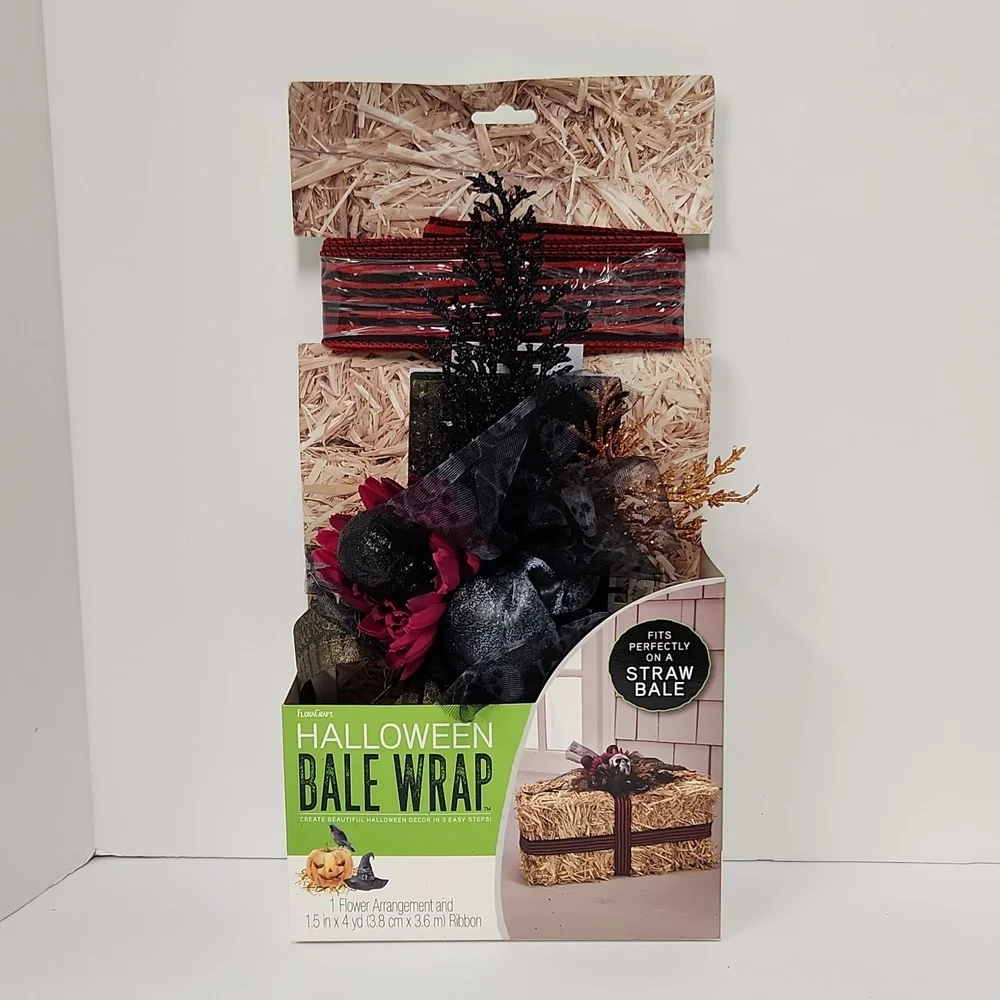FloraCraft Black Skull Bale Wrap Wreath Decorations